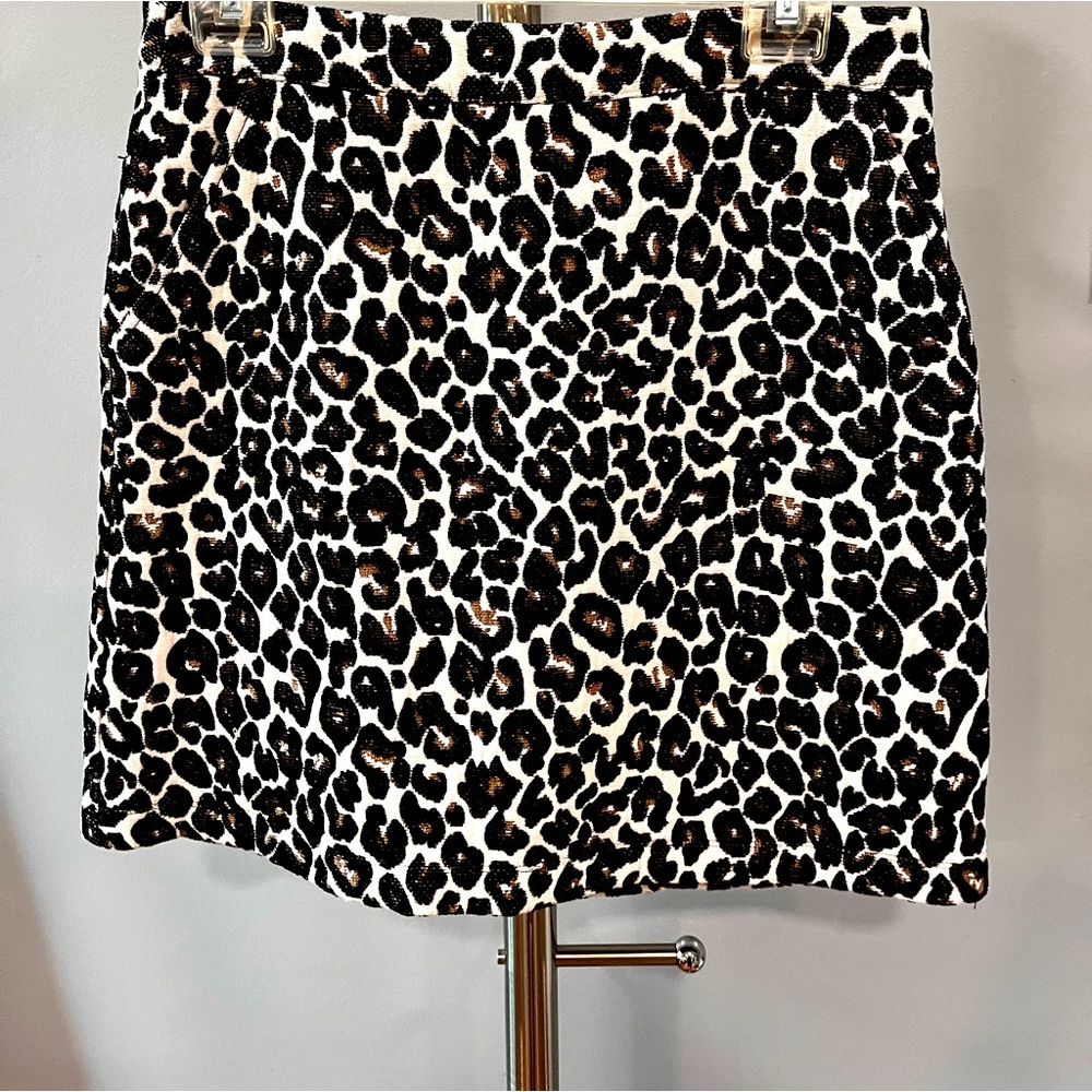 Sanctuary A-line mini skirt leopard print, lined with pockets. Size small.